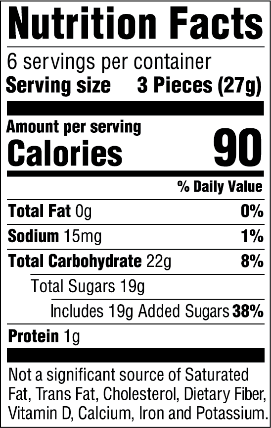 nutrition label