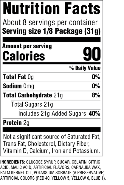 nutrition label