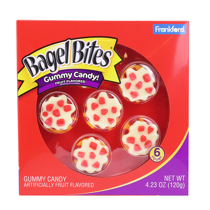 Front of box with bagel bites style and fonts