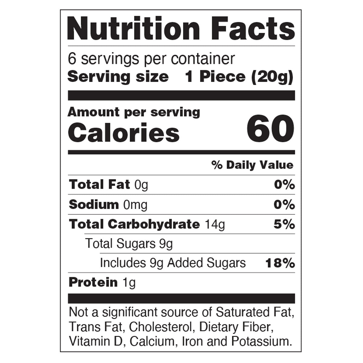 Nutrition Facts for gummy bagel bites