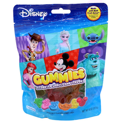 Front of bag with Disney characters and gummies on front of bag 