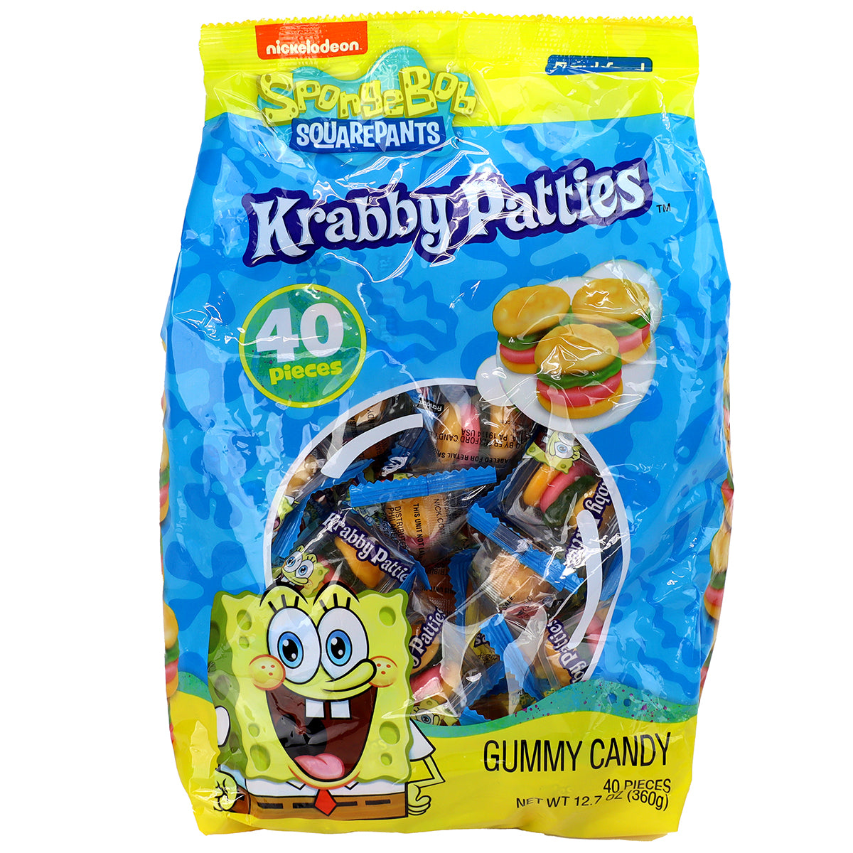 Front of bag with SpongeBob in the bottom left corner 