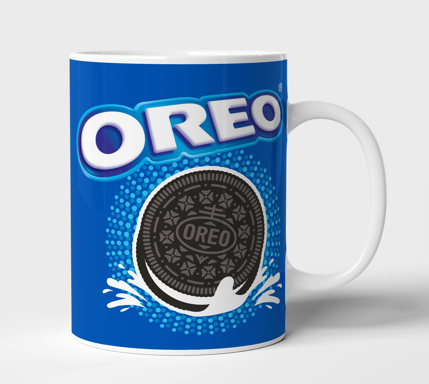 one mug with a picture of an oreo