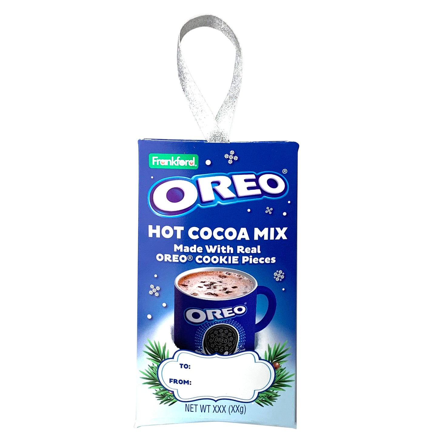 Front of oreo hot cocoa gift packet