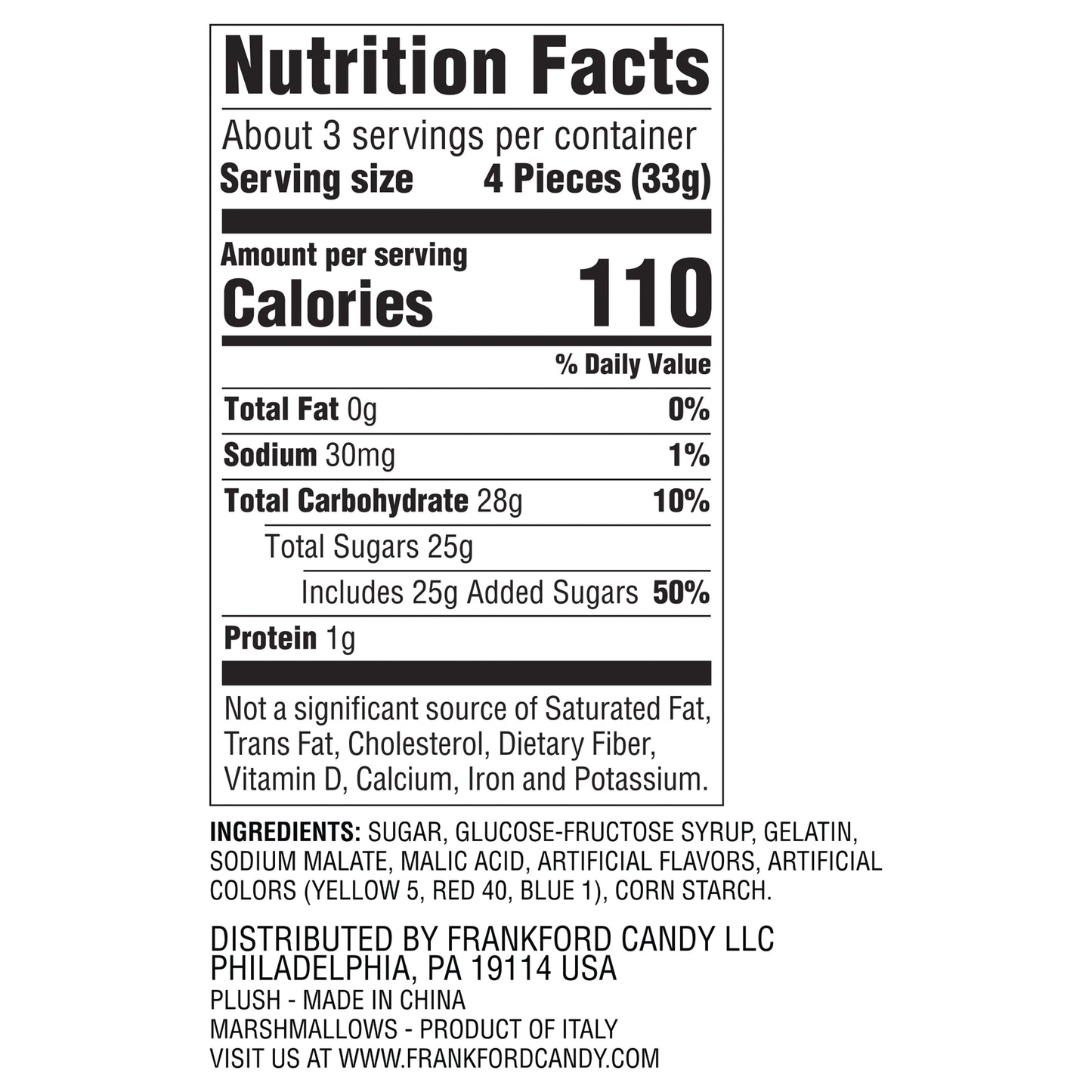 nutrition label