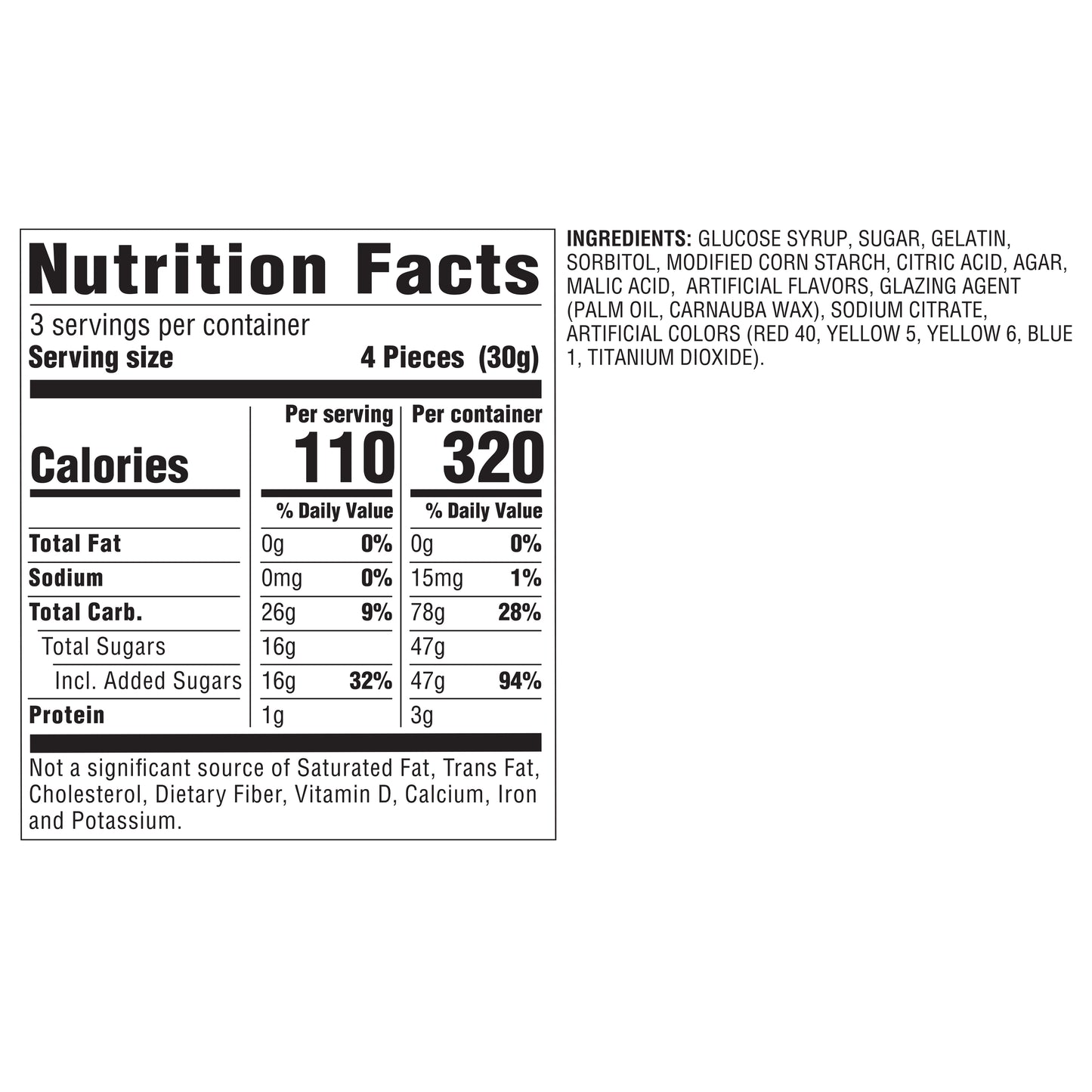 Nutrition information