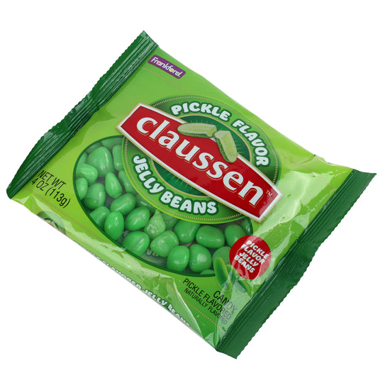 green bag of pickle jelly beans