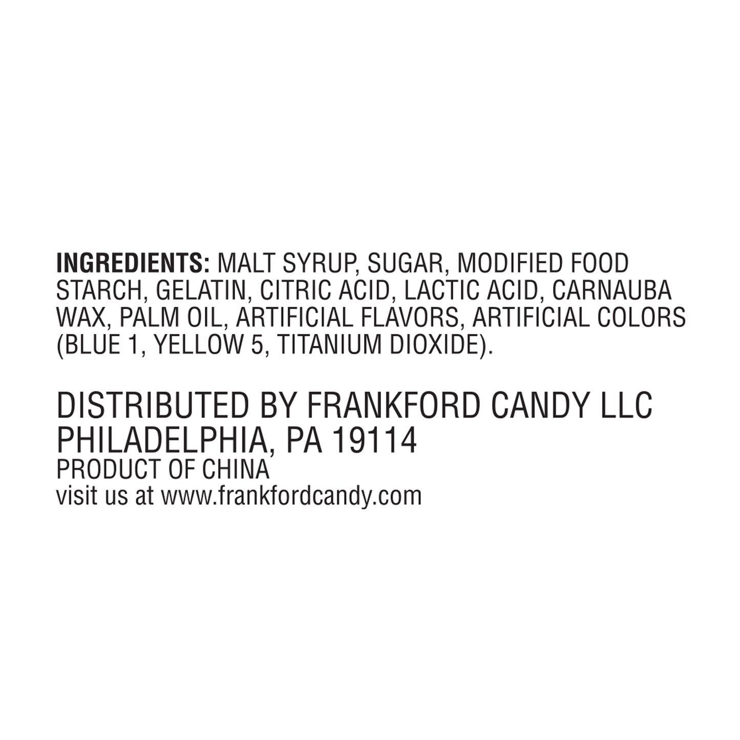 Ingredients for gummy candy 