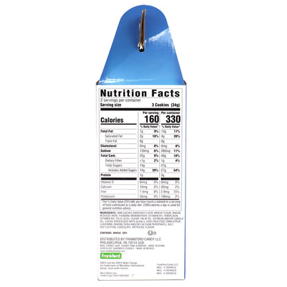 Side of dunk set that shows nutrition facts and ingredients 