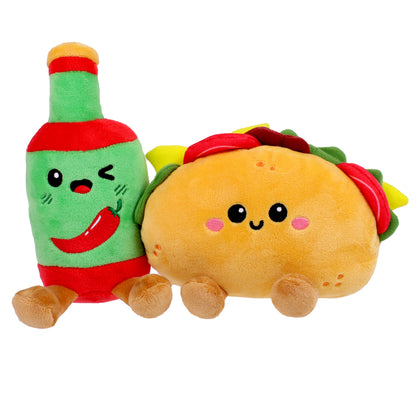 Taco & Hot Sauce Valentine's Day Date Night Plush Toy & Gummy Candy, 1oz