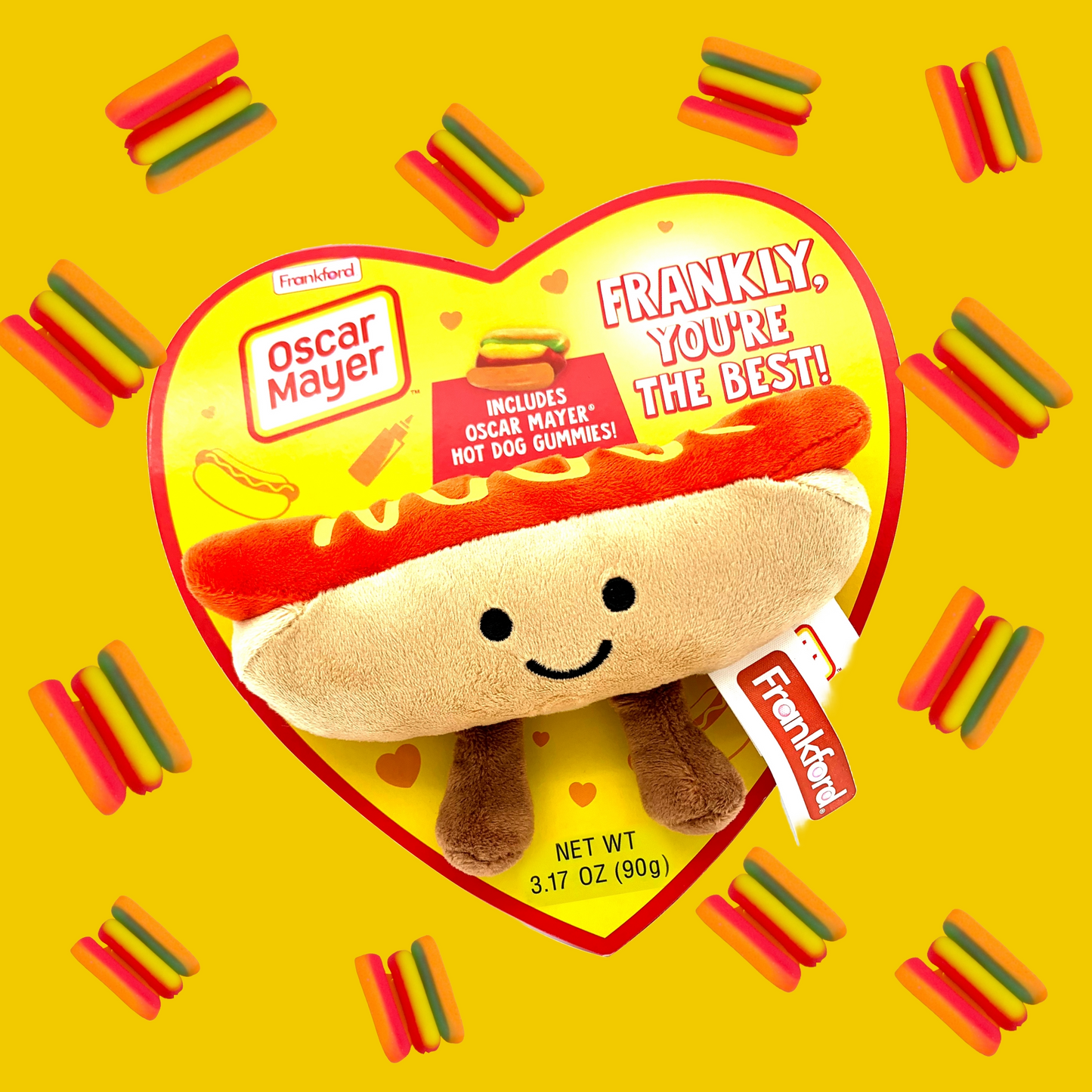 Oscar Mayer Hot Dog Heart Box with Gummy Candy & Plush Toy