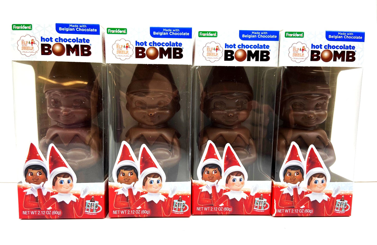 4 individual elf on the shel hot chocolate BOMB®'s