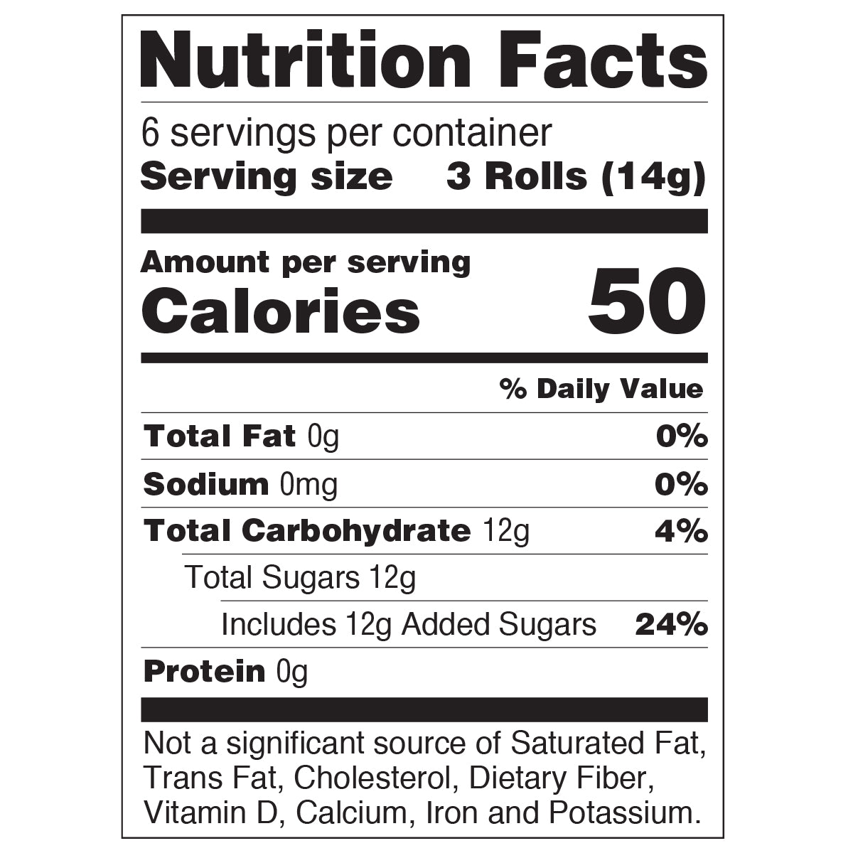 Nutrition facts